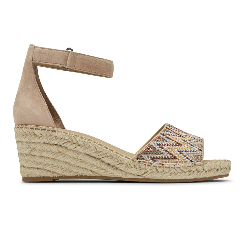 Rockport Sandaler Dame Khaki - Marah Woven Ankle Strap - MGPR16943